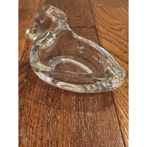 VTG Duck Ashtray Cigar Pipe Rest Candy Dish Heavy Clear Glass Figure Collectible - Picture 10 of 16